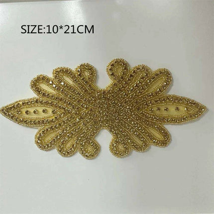 Glimmering Silver Rhinestone Floral Applique: Elegant Fashion Upgrade Accessory - Très Elite