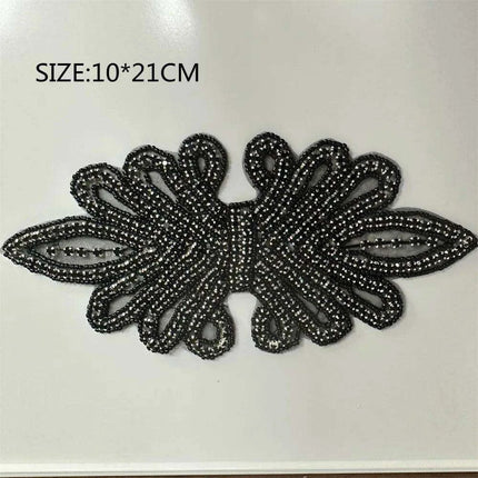 Glimmering Silver Rhinestone Floral Applique: Elegant Fashion Upgrade Accessory - Très Elite