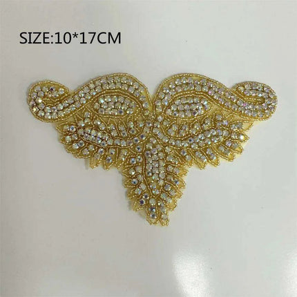 Glimmering Silver Rhinestone Floral Applique: Elegant Fashion Upgrade Accessory - Très Elite