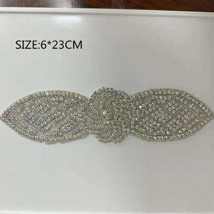 Glimmering Silver Rhinestone Floral Applique: Elegant Fashion Upgrade Accessory - Très Elite