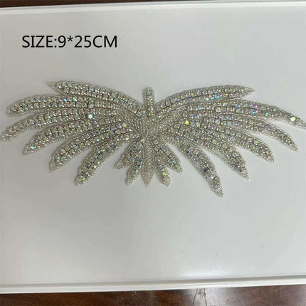Glimmering Silver Rhinestone Floral Applique: Elegant Fashion Upgrade Accessory - Très Elite