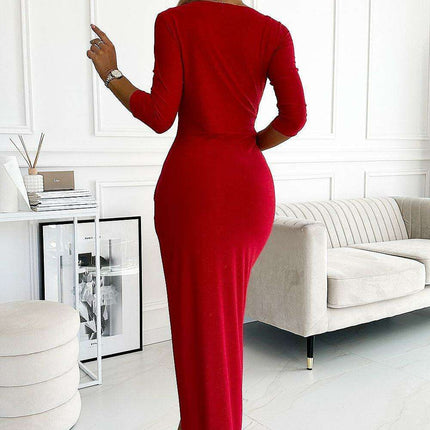 Glistening Fuchsia Elegance Maxi Dress from Poland - Très Elite