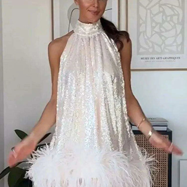 Glistening Sequin Mini Dress - Ideal for Chic Evening Events