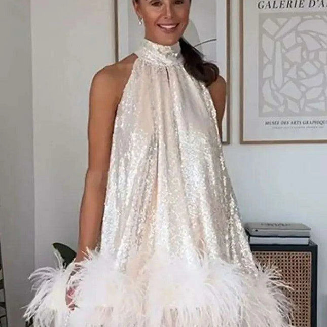 Glistening Sequin Mini Dress - Ideal for Chic Evening Events