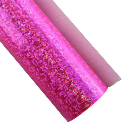 Glittering Pink Faux Leather Crafting Set for DIY Earrings and Hair Accessories..