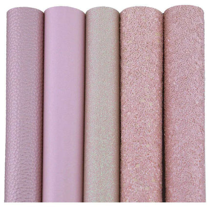 Glittering Pink Faux Leather Crafting Set for DIY Earrings and Hair Accessories - Très Elite