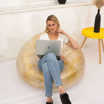 Glittering Sequin Inflatable Lounge Sofa for Kids - Fun and Portable Seating Solution - Très Elite