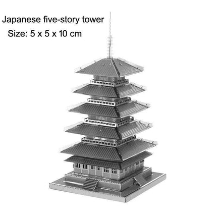 Global Landmark 3D Metal Puzzle Set: Construct and Discover Iconic Structures - Très Elite