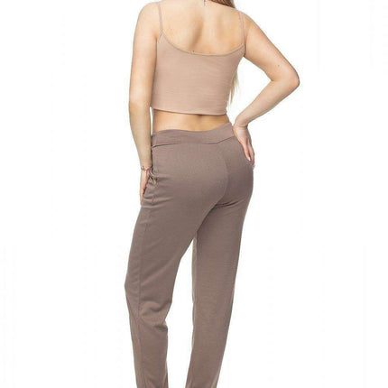 Golden Elegance Adjustable Waist Trousers - Très Elite
