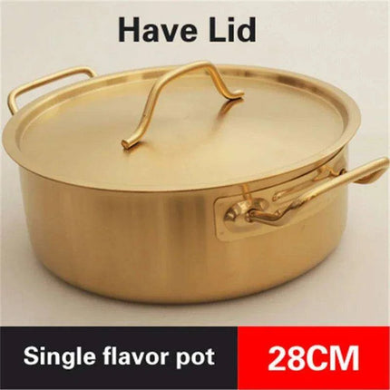 Golden Fusion Copper Soup Pot with Durable Stainless Steel Design - Très Elite
