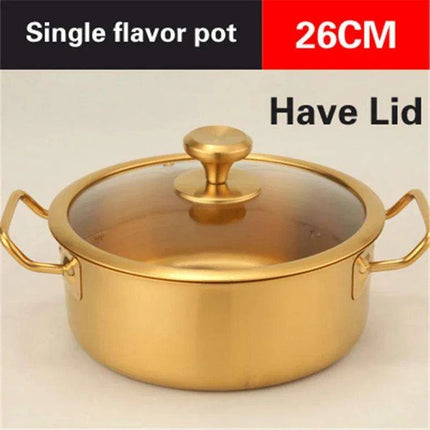 Golden Fusion Copper Soup Pot with Durable Stainless Steel Design - Très Elite