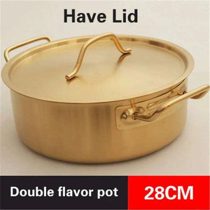 Golden Fusion Copper Soup Pot with Durable Stainless Steel Design - Très Elite