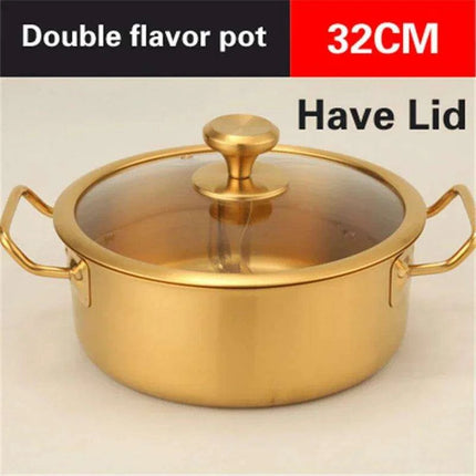 Golden Fusion Copper Soup Pot with Durable Stainless Steel Design - Très Elite