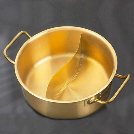 Golden Fusion Copper Soup Pot with Durable Stainless Steel Design - Très Elite
