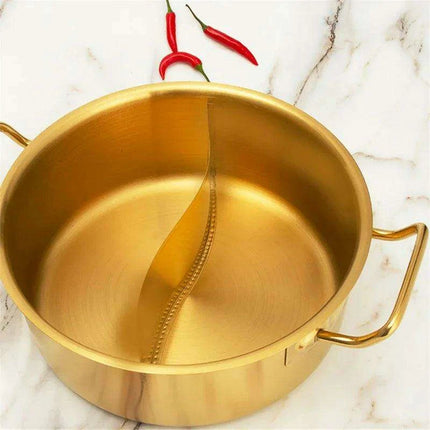 Golden Fusion Copper Soup Pot with Durable Stainless Steel Design - Très Elite