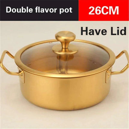 Golden Fusion Copper Soup Pot with Durable Stainless Steel Design - Très Elite