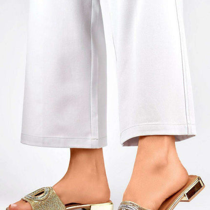 Golden Glam Eco-Leather Heeled Sandals - Très Elite