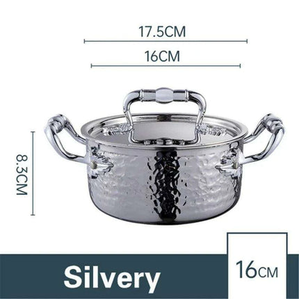 Golden Print Stainless Steel Hot Pot for Single Serving - 16cm Induction Cooker Compatible - Très Elite