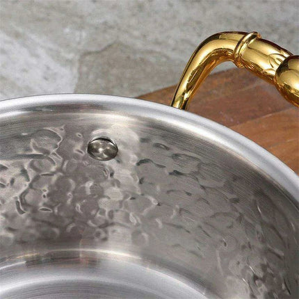 Golden Print Stainless Steel Hot Pot for Single Serving - 16cm Induction Cooker Compatible - Très Elite