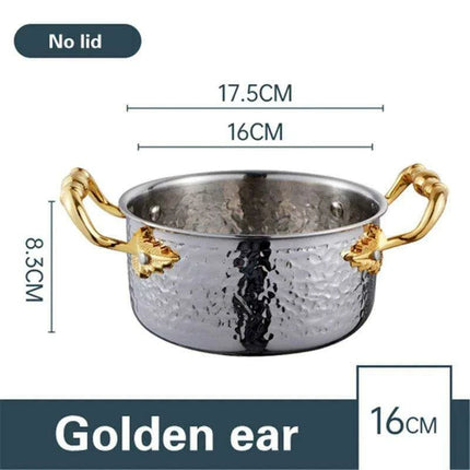 Golden Print Stainless Steel Hot Pot for Single Serving - 16cm Induction Cooker Compatible - Très Elite