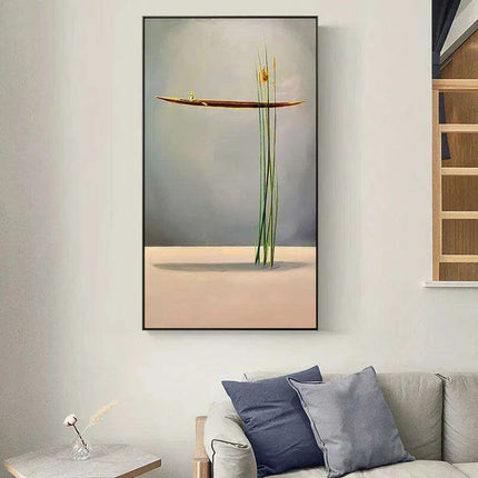 Golden Serenity: Traditional Chinese Boat Landscape Canvas Art for Timeless Home Elegance - Très Elite