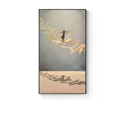 Golden Serenity: Traditional Chinese Boat Landscape Canvas Art for Timeless Home Elegance..