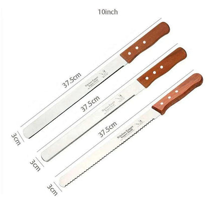 Gourmet Artisan Bread Knife Collection: Elegant Wooden Handle Duo - Très Elite