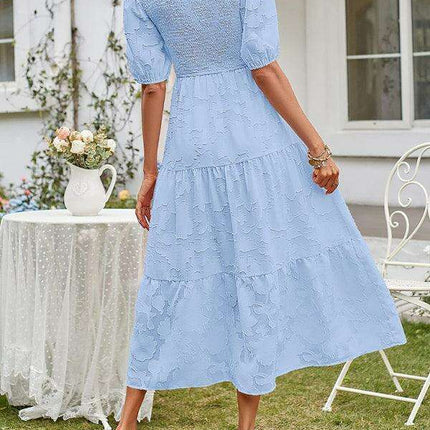 Graceful Jacquard Pleated Chiffon Evening Dress - Women's Elegant Attire - Très Elite