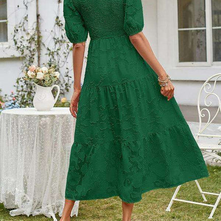 Graceful Jacquard Pleated Chiffon Evening Dress - Women's Elegant Attire - Très Elite