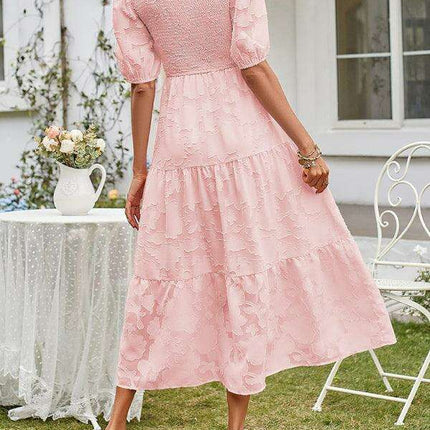 Graceful Jacquard Pleated Chiffon Evening Dress - Women's Elegant Attire - Très Elite