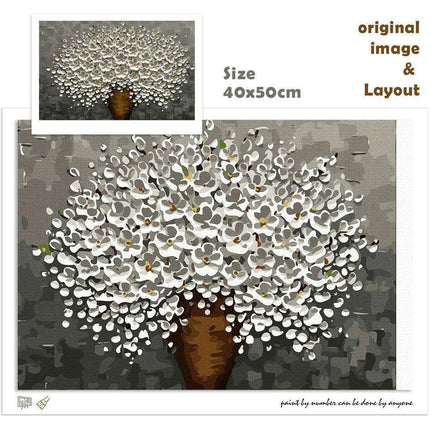 Gray Blossoms Complete Acrylic Art Set for Adults - All-in-One DIY Painting Kit with Canvas, Brushes, and Vibrant Paints - Très Elite