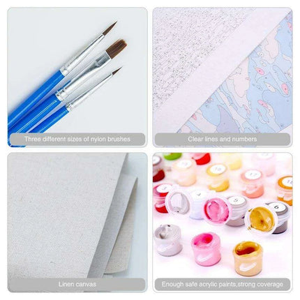 Gray Blossoms Complete Acrylic Art Set for Adults - All-in-One DIY Painting Kit with Canvas, Brushes, and Vibrant Paints - Très Elite