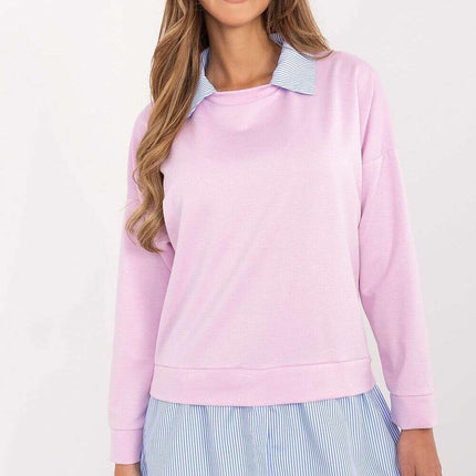 Green Blouse Model 206736 With Striped Hem For Women - Très Elite