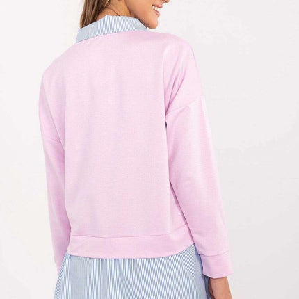 Green Blouse Model 206736 With Striped Hem For Women - Très Elite