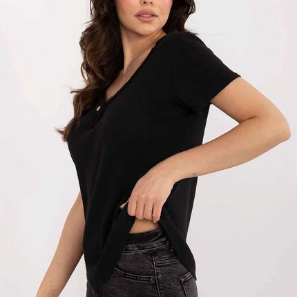 Green Blouse Model 209822 Fitted Cotton Elastane Blend - Très Elite