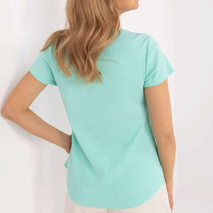 Green Blouse Model 209822 Fitted Cotton Elastane Blend - Très Elite