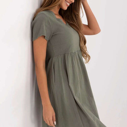 Green Daydress Model 213786 Lightweight Flared Dress - Très Elite