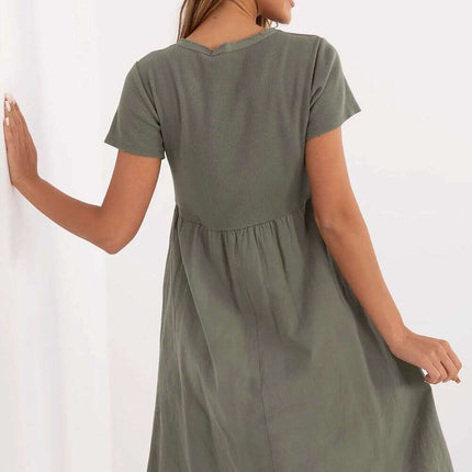 Green Daydress Model 213786 Lightweight Flared Dress - Très Elite