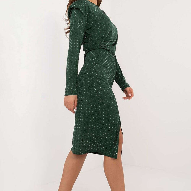 Green Evening Dress 202416 Model Midi Length Silhouette - Très Elite