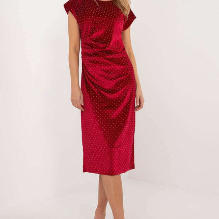 Green Evening Dress Model 203315 With Shoulder Pads Midi - Très Elite