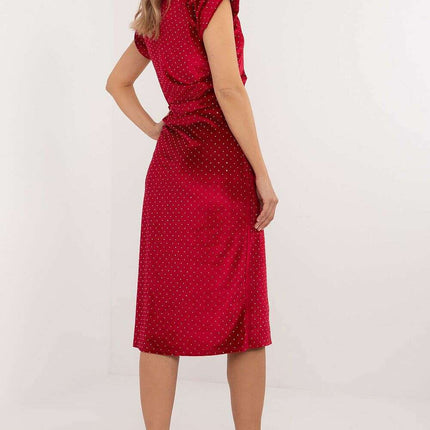 Green Evening Dress Model 203315 With Shoulder Pads Midi - Très Elite