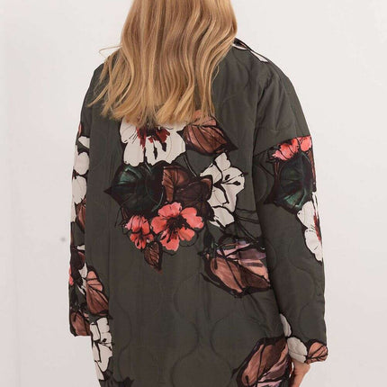 Green Floral Print Womens Transitional Jacket 201576 - Très Elite