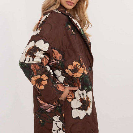 Green Floral Print Womens Transitional Jacket 201576 - Très Elite