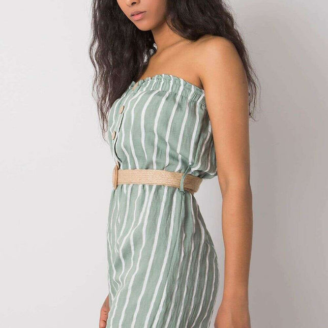 Green Striped Jumpsuit Model 214471 For Women Everyday