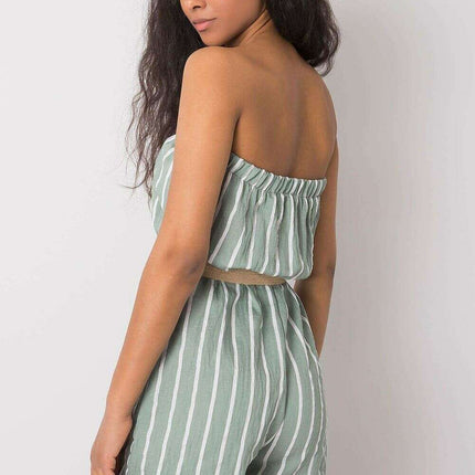 Green Striped Jumpsuit Model 214471 For Women Everyday - Très Elite