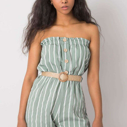 Green Striped Jumpsuit Model 214471 For Women Everyday - Très Elite