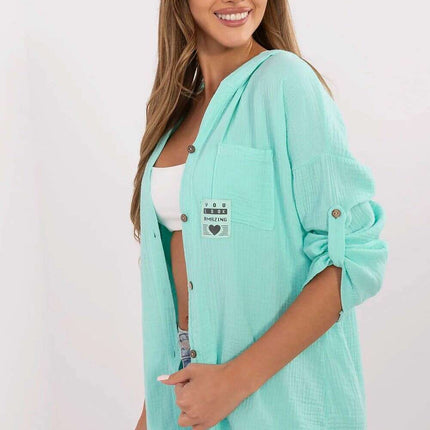 Green Womens Shirt 213250 Classic Casual Everyday Top - Très Elite