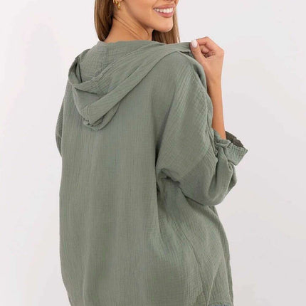 Green Womens Shirt Model 213252 Airy Muslin Cotton - Très Elite