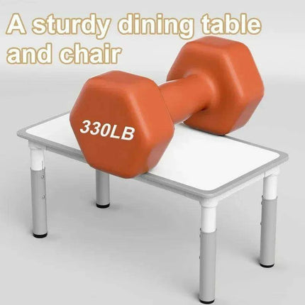 Grey Adjustable Kids' Art Table and Chair Set with 6 Chairs and Creative Doodle Feature - Très Elite