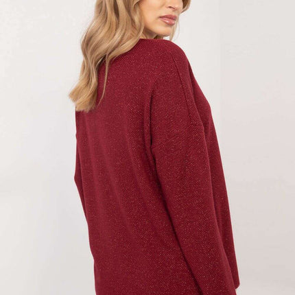 Grey Jumper 202836 Viscose Elastane Knit With Shiny Thread - Très Elite